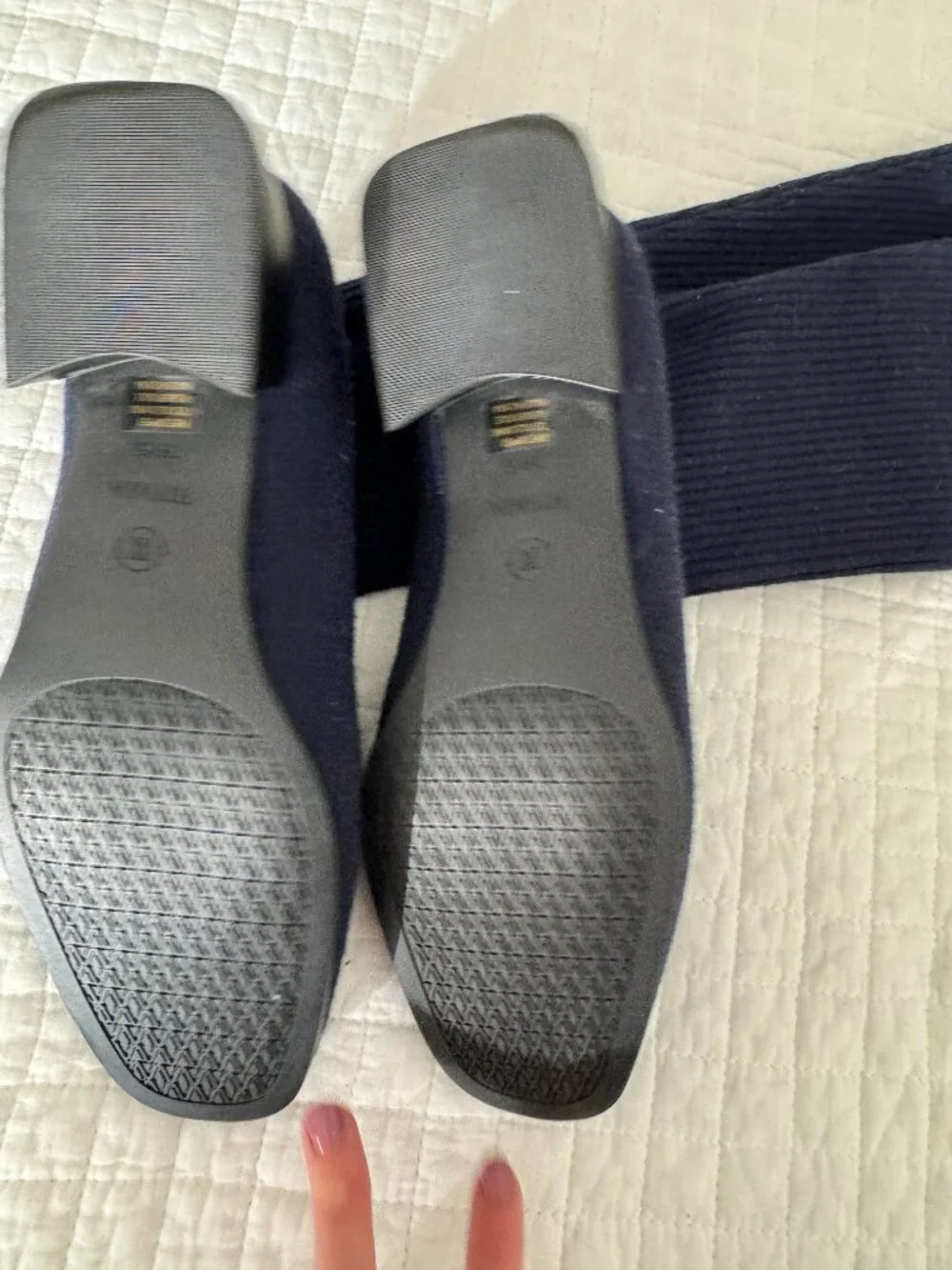 Vivaia Navy Blue Wool Knee High Boots Size 39.5